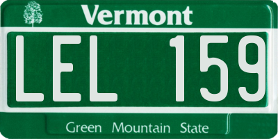 VT license plate LEL159