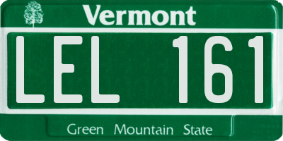 VT license plate LEL161