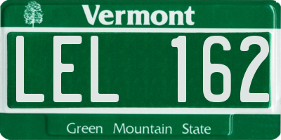 VT license plate LEL162