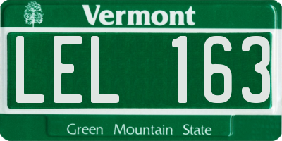 VT license plate LEL163