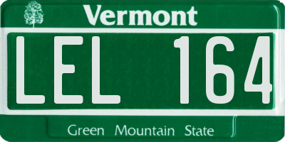 VT license plate LEL164