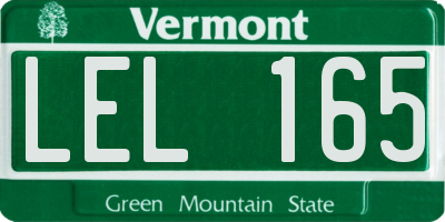 VT license plate LEL165
