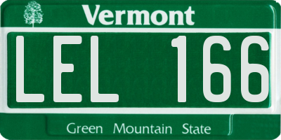 VT license plate LEL166