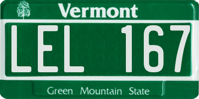 VT license plate LEL167