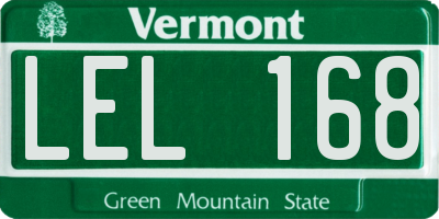 VT license plate LEL168