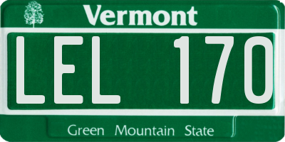 VT license plate LEL170
