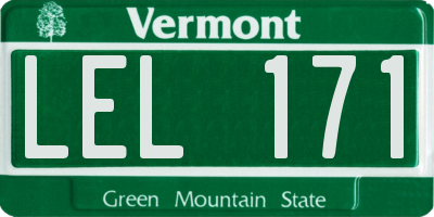 VT license plate LEL171