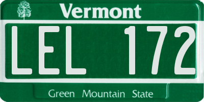 VT license plate LEL172