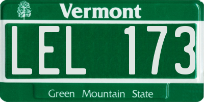 VT license plate LEL173