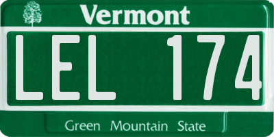 VT license plate LEL174