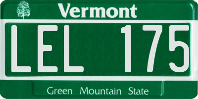 VT license plate LEL175