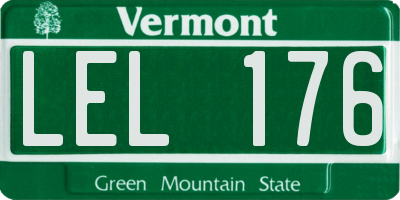 VT license plate LEL176