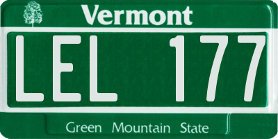 VT license plate LEL177