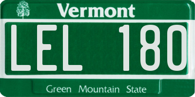 VT license plate LEL180