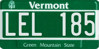 VT license plate LEL185