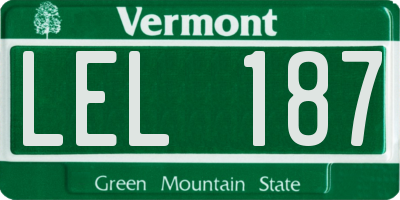 VT license plate LEL187