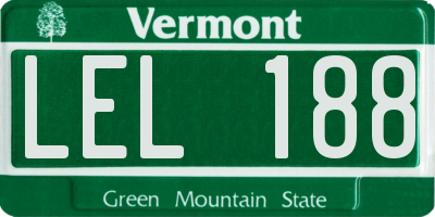 VT license plate LEL188