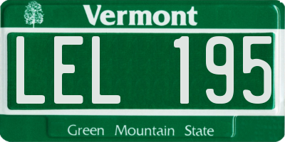 VT license plate LEL195