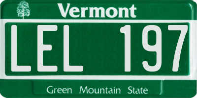 VT license plate LEL197