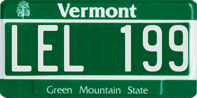 VT license plate LEL199