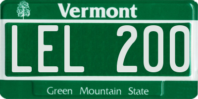 VT license plate LEL200