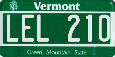 VT license plate LEL210