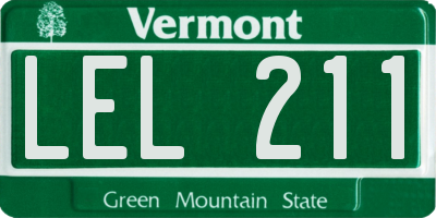 VT license plate LEL211