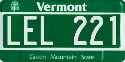 VT license plate LEL221