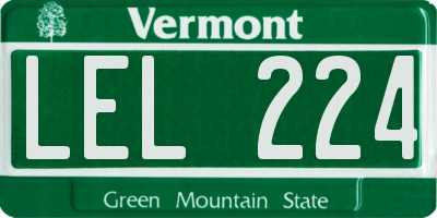 VT license plate LEL224