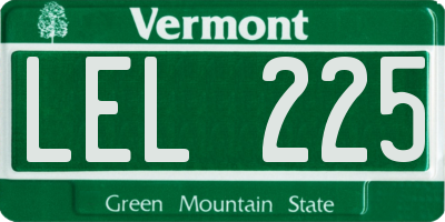 VT license plate LEL225