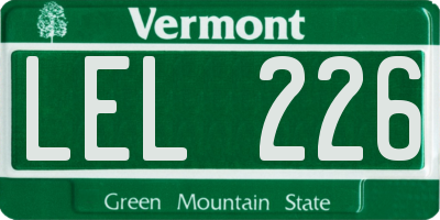 VT license plate LEL226