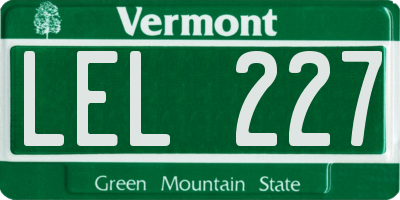 VT license plate LEL227