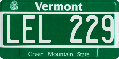 VT license plate LEL229
