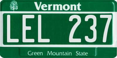 VT license plate LEL237