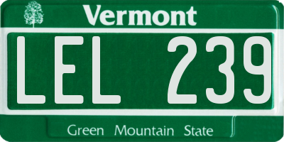 VT license plate LEL239