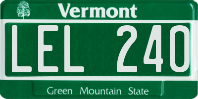 VT license plate LEL240
