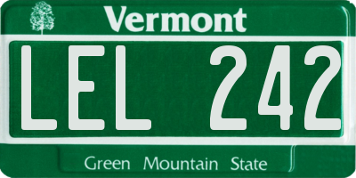 VT license plate LEL242