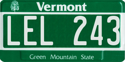 VT license plate LEL243