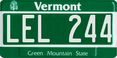 VT license plate LEL244