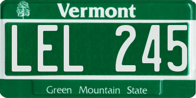 VT license plate LEL245