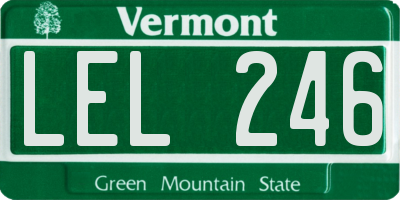 VT license plate LEL246
