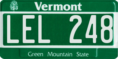 VT license plate LEL248