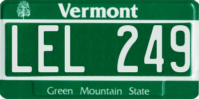 VT license plate LEL249