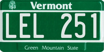 VT license plate LEL251