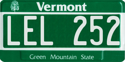 VT license plate LEL252