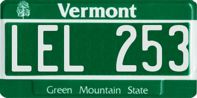 VT license plate LEL253