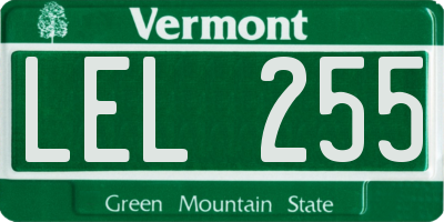 VT license plate LEL255