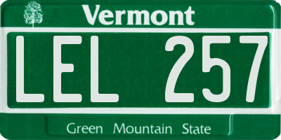 VT license plate LEL257