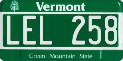 VT license plate LEL258