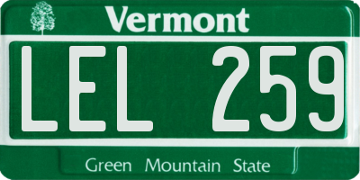 VT license plate LEL259